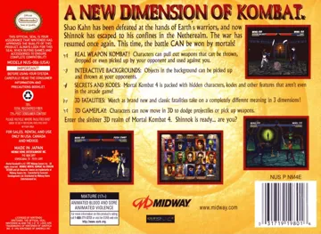 Mortal Kombat 4 (USA) box cover back